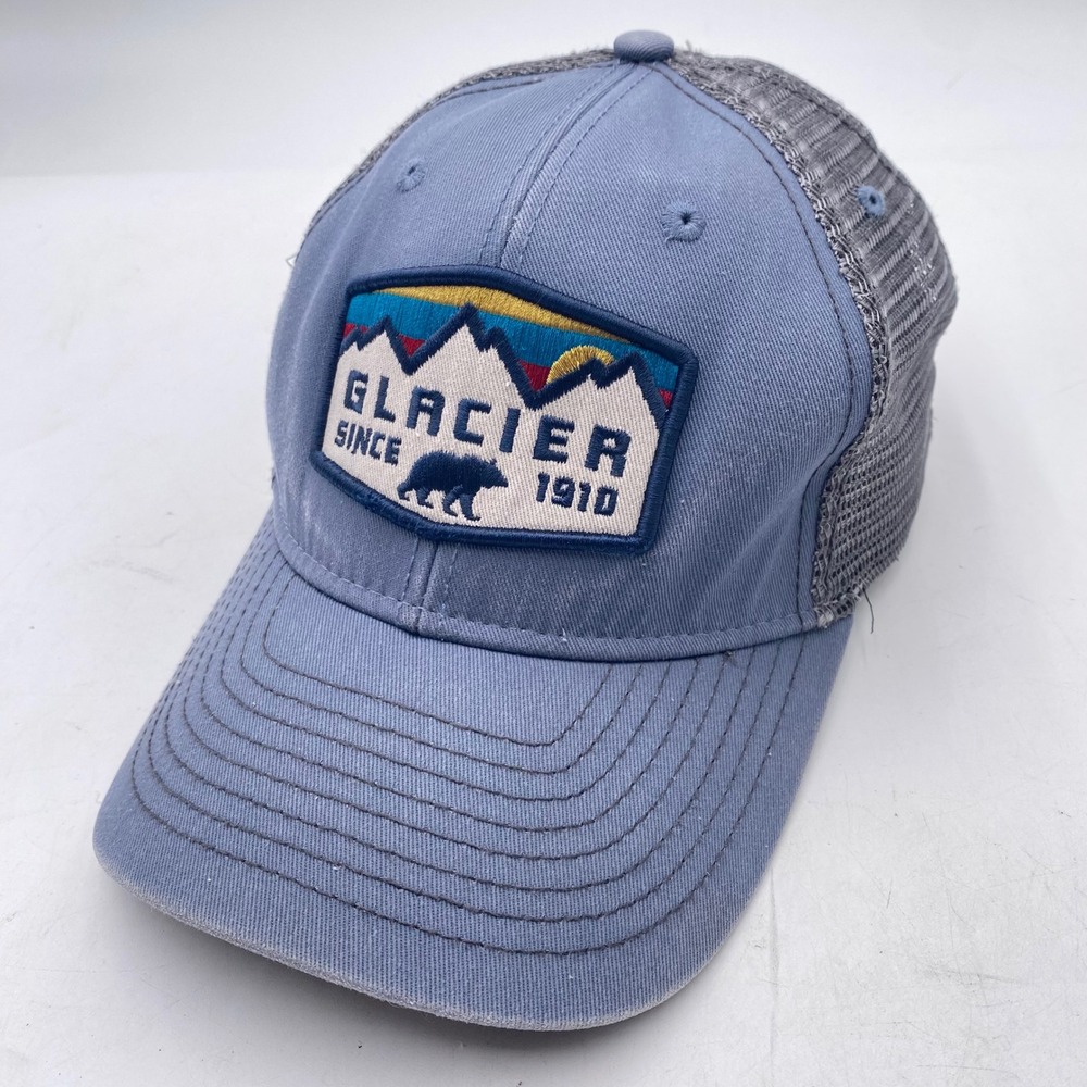 Glacier National Park Ouray 50004 Trucker Hat OS Blue Grey Bear Mountain Patch